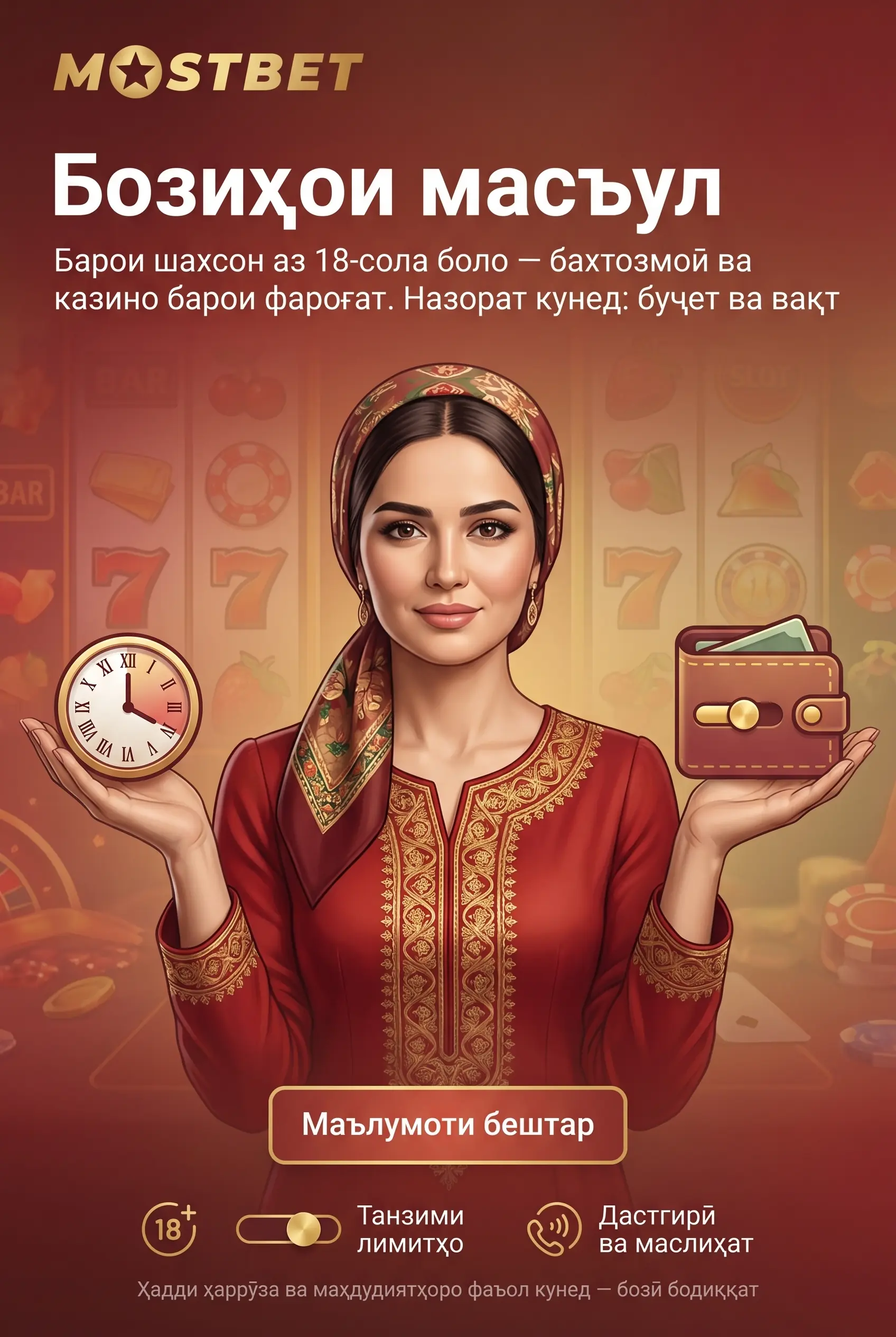 Бозии масъулиятнок ва маҳдудиятҳои 18+